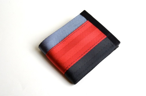 steel-black-red seatbelt wallet